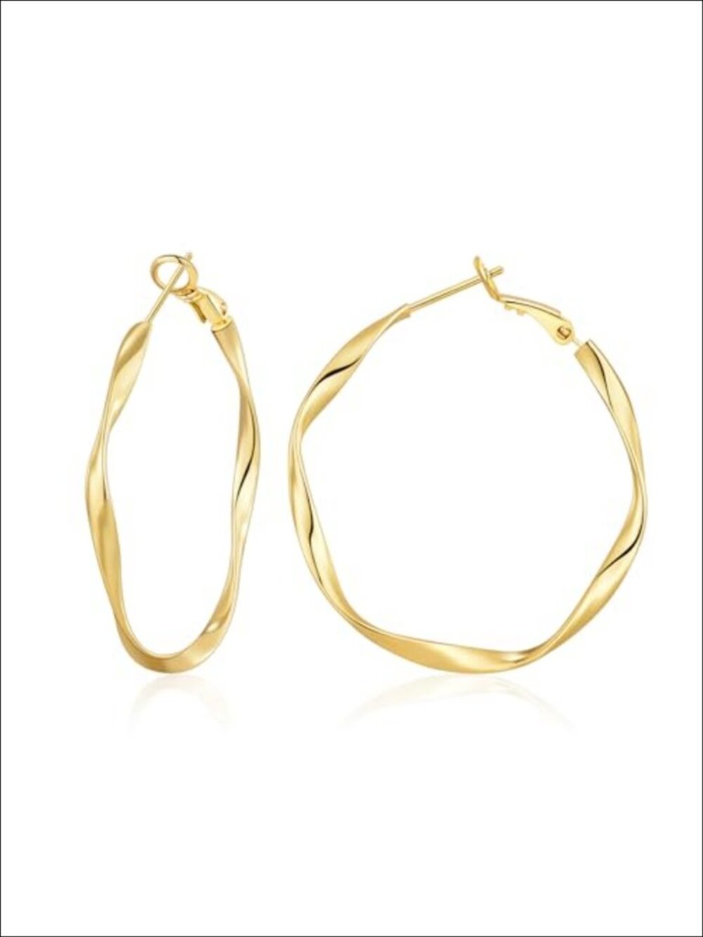 14K Gold Plated Hoop Earrings Hypoallergenic Lightweight Statement